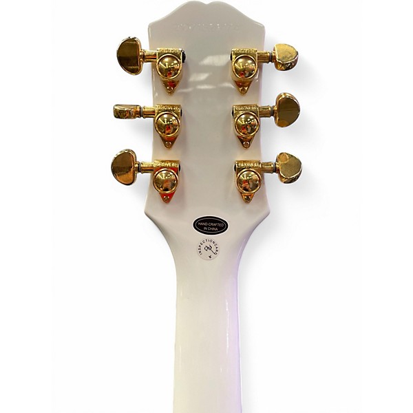 Used 2021 Epiphone Les Paul Custom Alpine White Solid Body Electric Guitar
