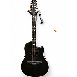Used Ovation 1866 Legend Black 12 String Acoustic Electric Guitar
