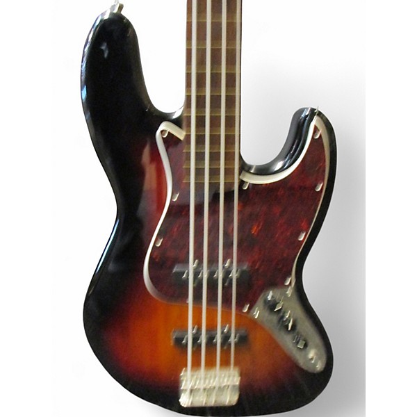 Used 2020 Squier Classic Vibe '60s Fretless Jazz 3 Color Sunburst Electric Bass Guitar