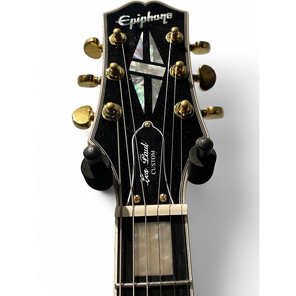 Used Epiphone Les Paul Custom Blackback Pro Antique Ivory Solid Body Electric Guitar