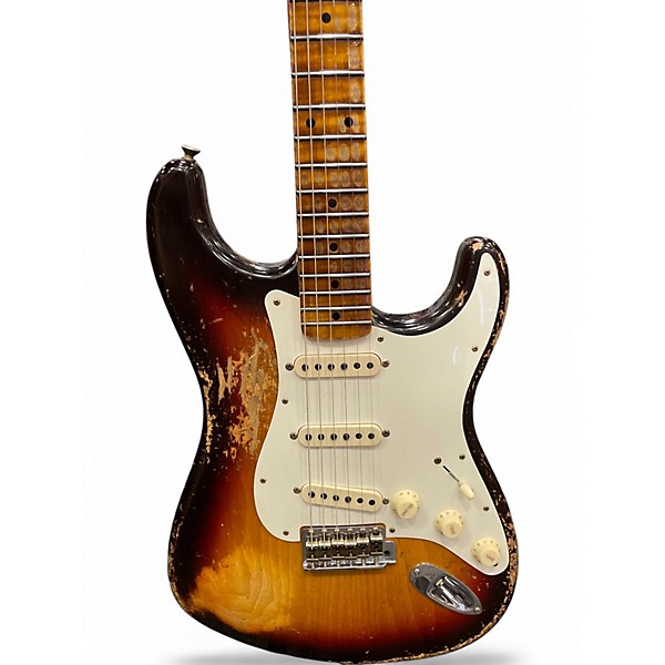 Used 2024 Fender ltd red hot strat heavy relic 3 Tone Sunburst Solid Body Electric Guitar