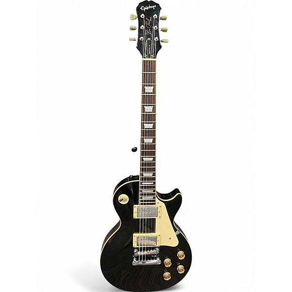 Used 2001 Epiphone Les Paul Standard Black Solid Body Electric Guitar