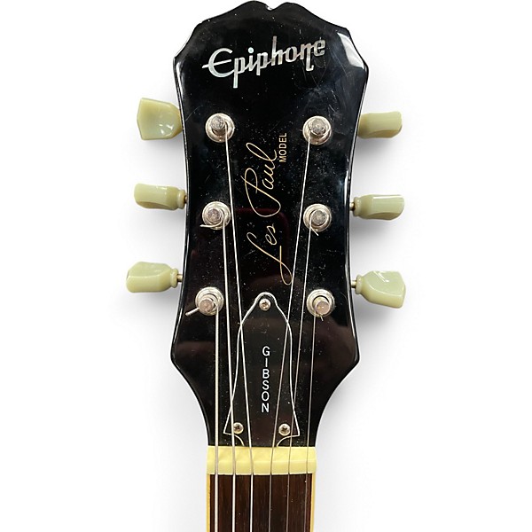 Used 2001 Epiphone Les Paul Standard Black Solid Body Electric Guitar
