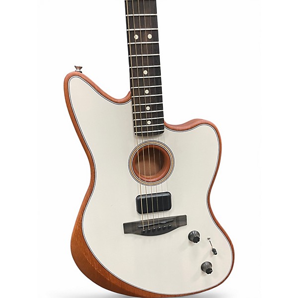 Used Fender American Acoustasonic Jazzmaster Alpine White Acoustic Electric Guitar
