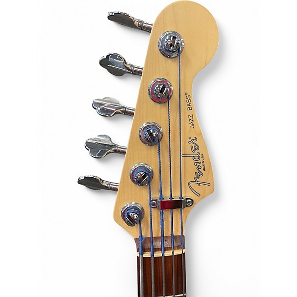 Used 2004 Fender American Standard Jazz Bass V Silver Electric Bass Guitar