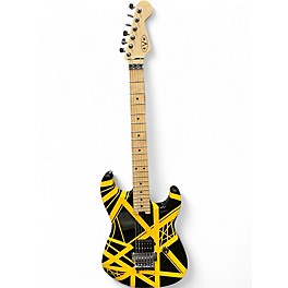 Used EVH Striped Series Black and Yellow Solid Body Electric Guitar