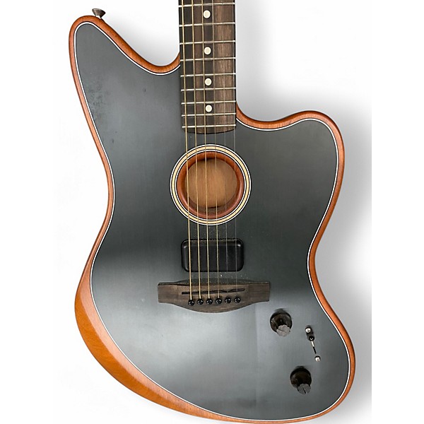 Used Fender ACOUSTASONIC JAZZMASTER Black Acoustic Electric Guitar