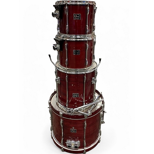 Used Pearl 4 Piece Export Dark Red Drum Kit