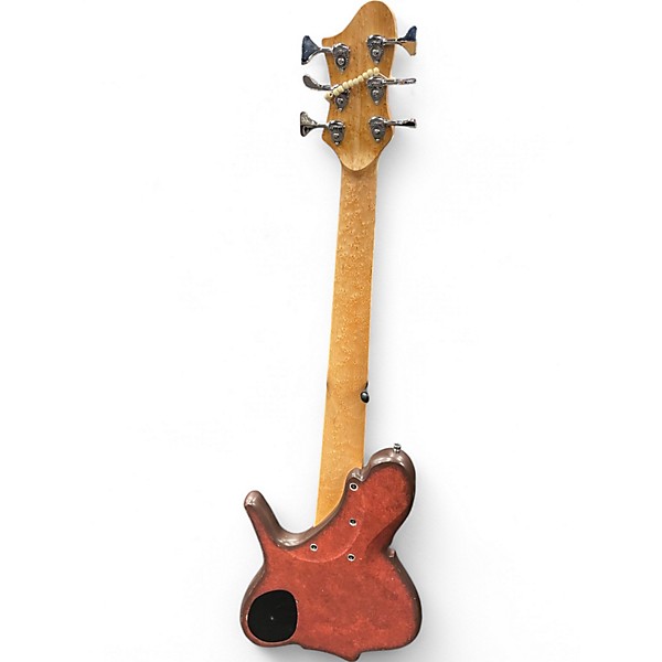 Used Wood N Tronics Zoid 6 Satin Red Electric Bass Guitar