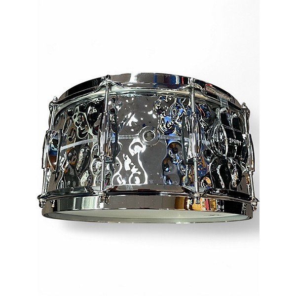 Used Gretsch Drums 6.5X14 hammered chrome over brass chrome Drum