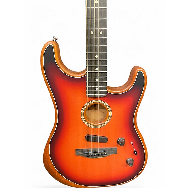 Used Fender American Acoustasonic Stratocaster Tobacco Burst Acoustic Electric Guitar
