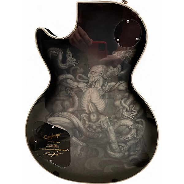 Used Epiphone Adam Jones Les Paul Custom Silverburst Solid Body Electric Guitar