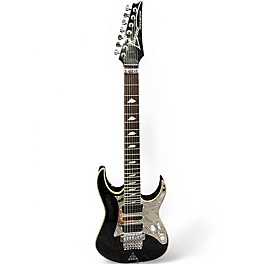 Used 2000s Ibanez UV70 Universe Steve Vai Signature 7 String Black Solid Body Electric Guitar