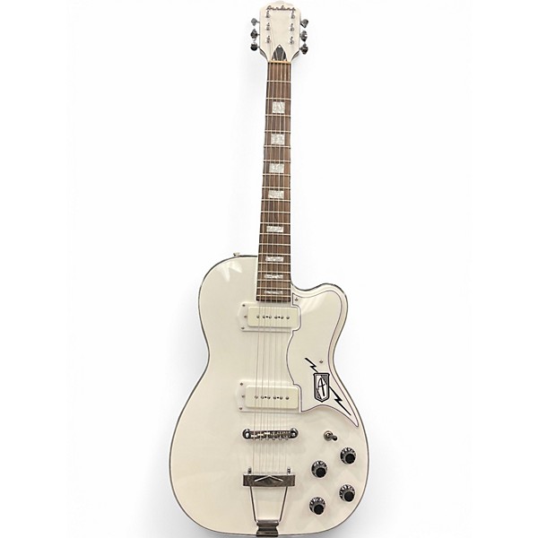 Used Airline Tenor Tuxedo White Solid Body Electric Guitar