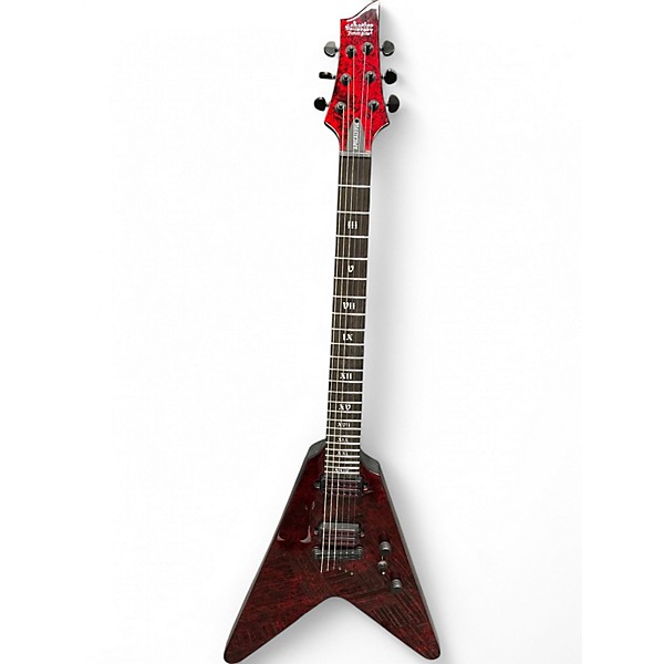 Used Schecter Guitar Research V1 Apocalypse Crimson Red Trans Solid Body Electric Guitar,Specials : American Fashion Style Bags On Sale