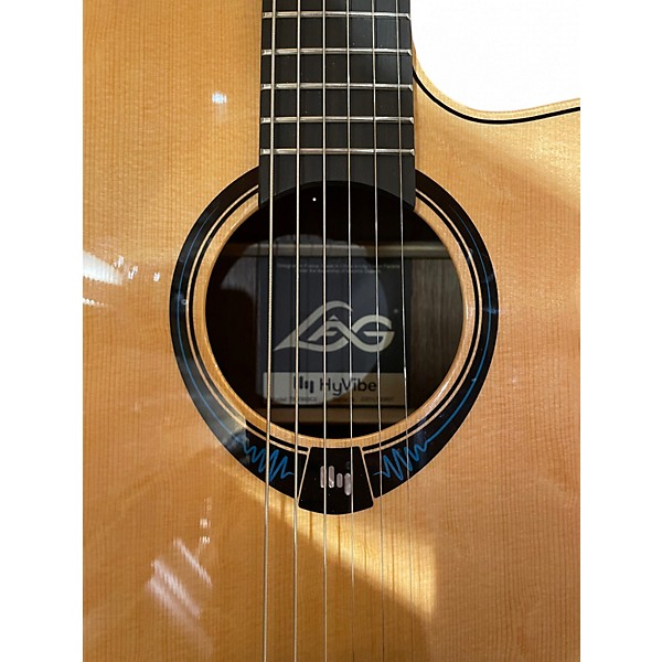 Used Lag Guitars HYVIBE Natural Acoustic Electric Guitar