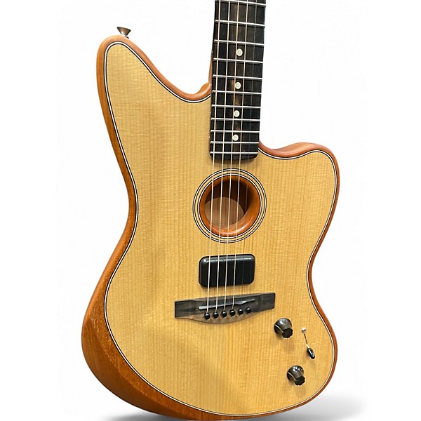 Used Fender Acoustasonic Jazzmaster Natural Acoustic Electric Guitar