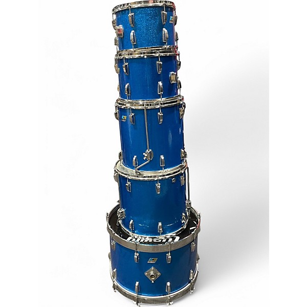 Vintage 1971 Ludwig 5 Piece Pro Beat BLUE SPARKLE Drum Kit