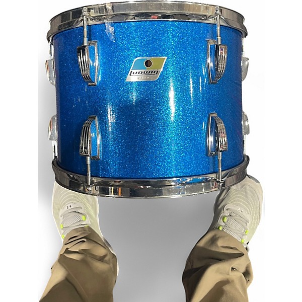 Vintage 1971 Ludwig 5 Piece Pro Beat BLUE SPARKLE Drum Kit