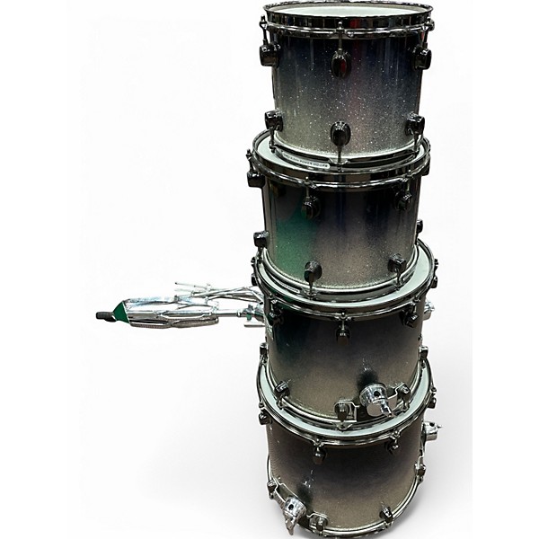 Used Mapex 5 Piece Saturn Black Silver Sparkle Drum Kit
