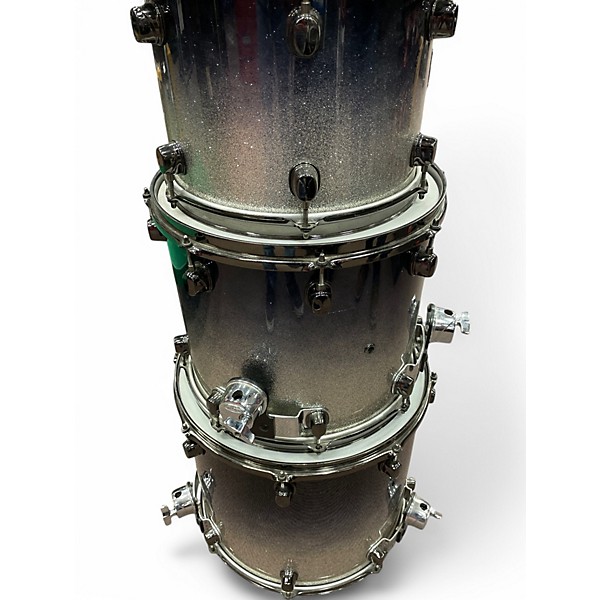 Used Mapex 5 Piece Saturn Black Silver Sparkle Drum Kit