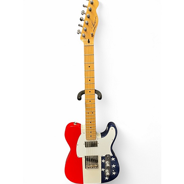 Used Logan Custom Usa TELE SHAPE  Red White and Blue Solid Body Electric Guitar
