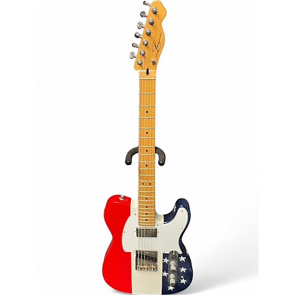 Used Logan Custom Usa TELE SHAPE  Red White and Blue Solid Body Electric Guitar