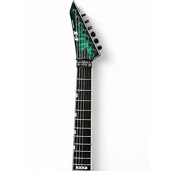 Used ESP E-II Horizon FR-7 7-String with Floyd Rose Turquoise Burst Solid Body Electric Guitar