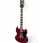 Used Vintage double cut Wine Red Solid Body Electric Guitar thumbnail