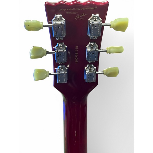 Used Vintage double cut Wine Red Solid Body Electric Guitar