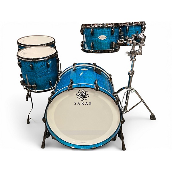 Used Sakae 5 Piece Celestial Blue Tamo Ash Drum Kit