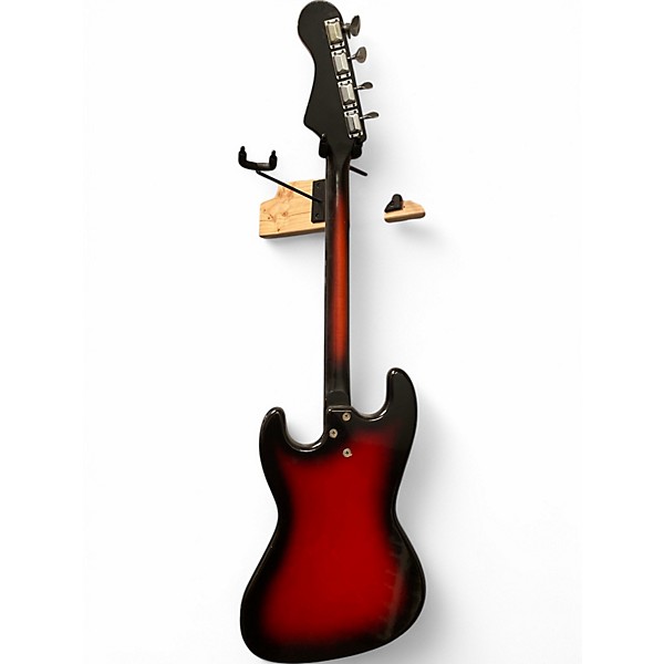 Vintage 1970s Harmony H25 red burst Electric Bass Guitar