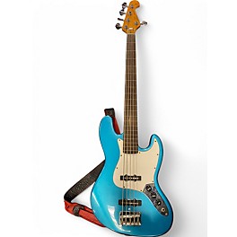 Used SX VTG SERIES FRETLESS Blue Electric Bass Guitar