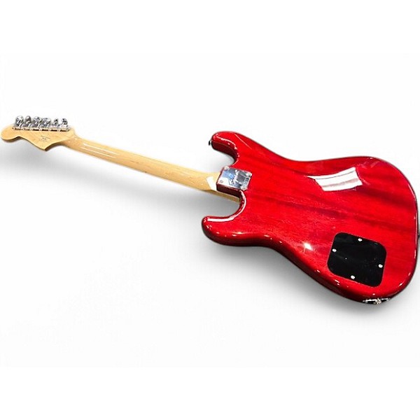 Used Squier Stratosonic Trans Crimson Red Solid Body Electric Guitar