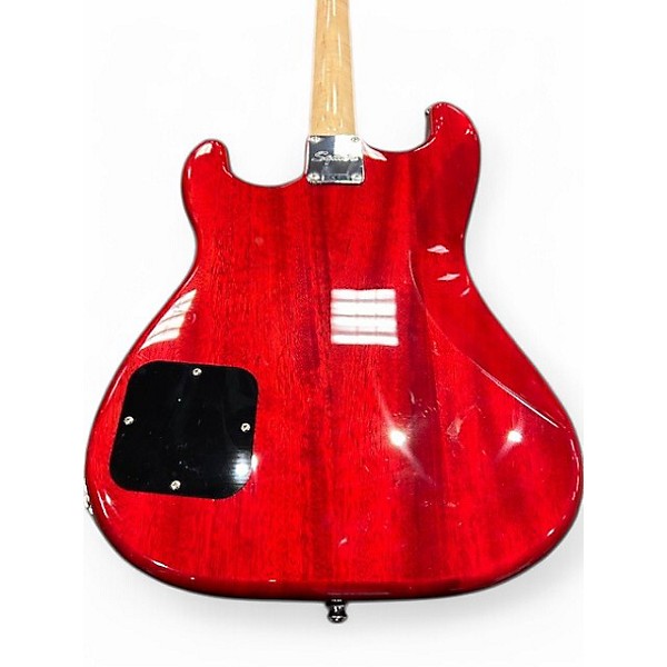 Used Squier Stratosonic Trans Crimson Red Solid Body Electric Guitar