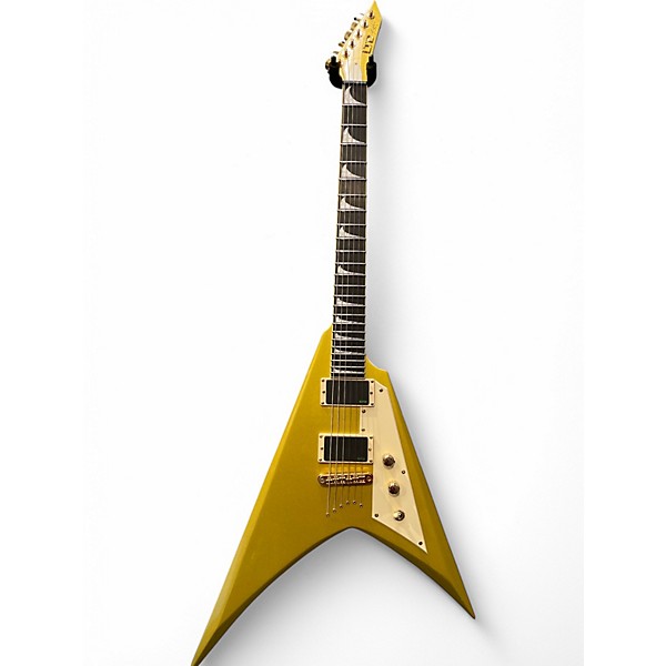 Used ESP LTD KHV KIRK HAMMETT Metallic Gold Solid Body Electric Guitar