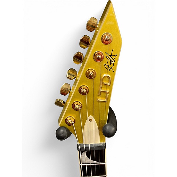 Used ESP LTD KHV KIRK HAMMETT Metallic Gold Solid Body Electric Guitar