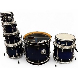 Used PDP by DW 7 Piece Concept Series Blue to Black Fade Drum Kit