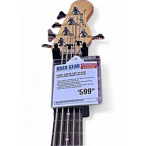 Used Godin SD5 Black Electric Bass Guitar