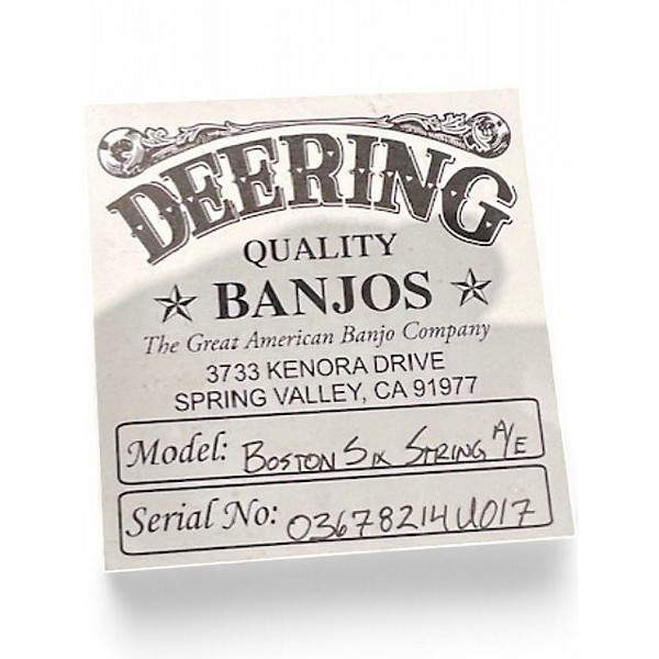 Used Deering B6-E Boston Series 6 String Natural Banjo