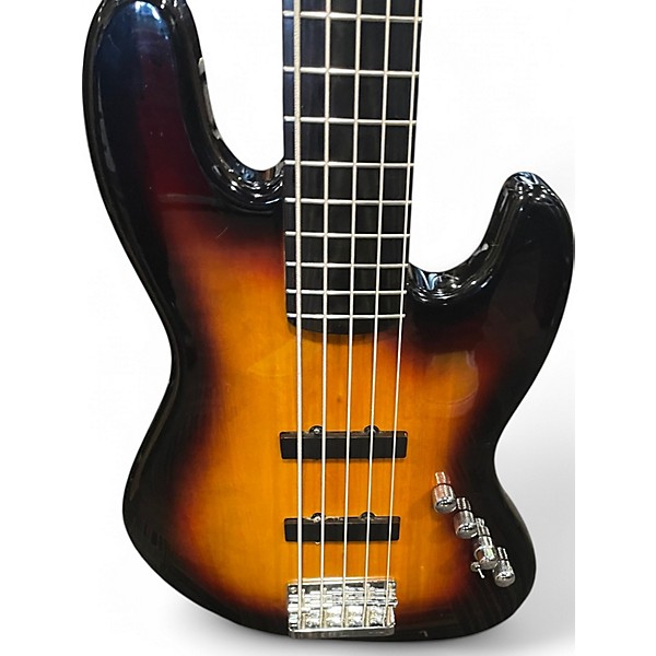 Used 2007 Squier Deluxe Jazz Bass Active V 5 String 2 Color Sunburst Electric Bass Guitar,Specials : American Fashion Style Bags On Sale