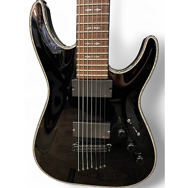 Used 2025 Schecter Guitar Research Hellraiser C7 7 String Black Solid Body Electric Guitar