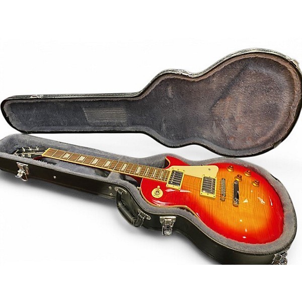 Used 2003 Epiphone Les Paul Standard Cherry Sunburst Solid Body Electric Guitar