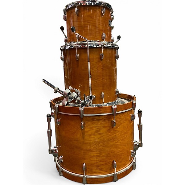 Used 2008 Yamaha 3 Piece Oak Custom Amber Drum Kit
