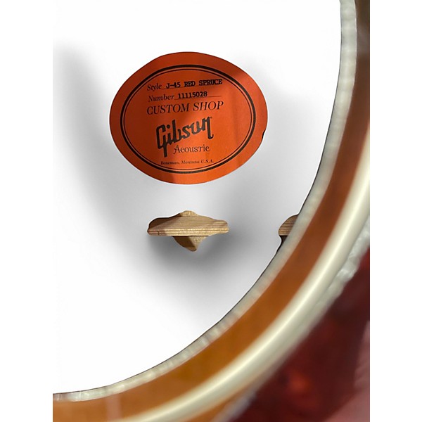 Used 2015 Gibson J45 Custom Red Spruce Vintage Sunburst Acoustic Guitar