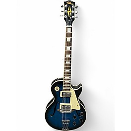 Used Stellar LP SEMI-HOLLOW Blue Hollow Body Electric Guitar