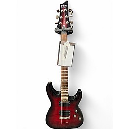 Used Schecter Guitar Research Demon 6 Crimson Red Burst Solid Body Electric Guitar