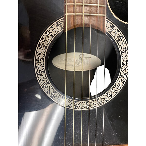 Used 1980s Ovation USA 1861 Standard Balladeer Black Acoustic Electric Guitar