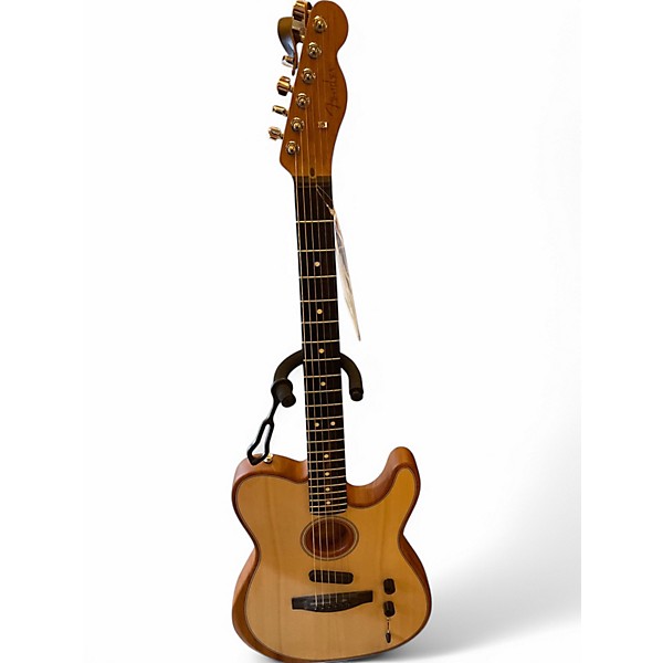 Used Fender American Acoustasonic Telecaster Natural Acoustic Electric Guitar