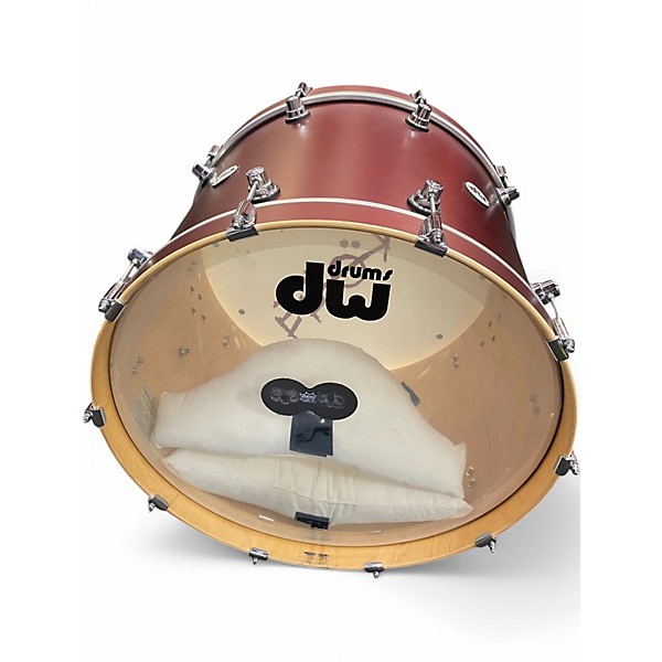 Used DW 3 Piece Design Series Crimson Satin Metallic Drum Kit